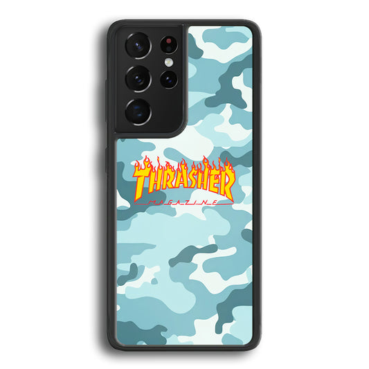 Thrasher Camo Light Blue Samsung Galaxy S21 Ultra Case - Carneyforia