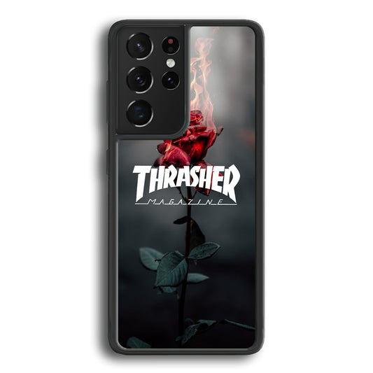 Thrasher Rose Flame Samsung Galaxy S21 Ultra Case - Carneyforia