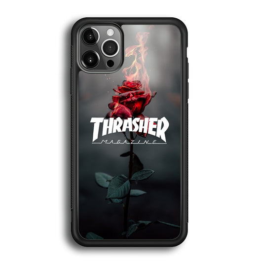 Thrasher Rose Flame iPhone 12 Pro Case - Carneyforia
