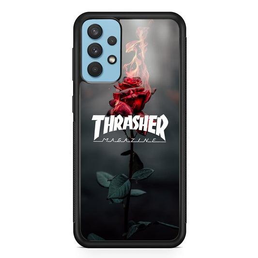 Thrasher Rose Flame Samsung Galaxy A32 Case