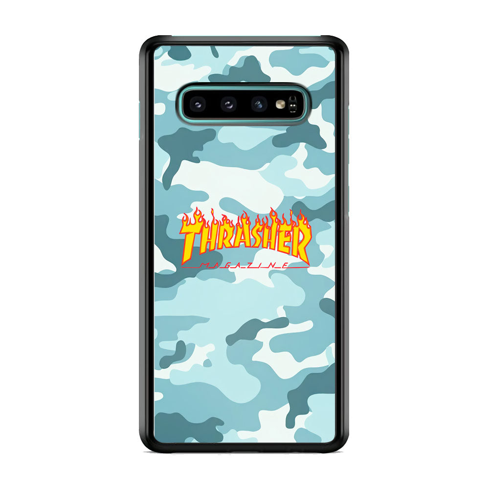 Thrasher Camo Light Blue Samsung Galaxy S10 Plus Case - Carneyforia
