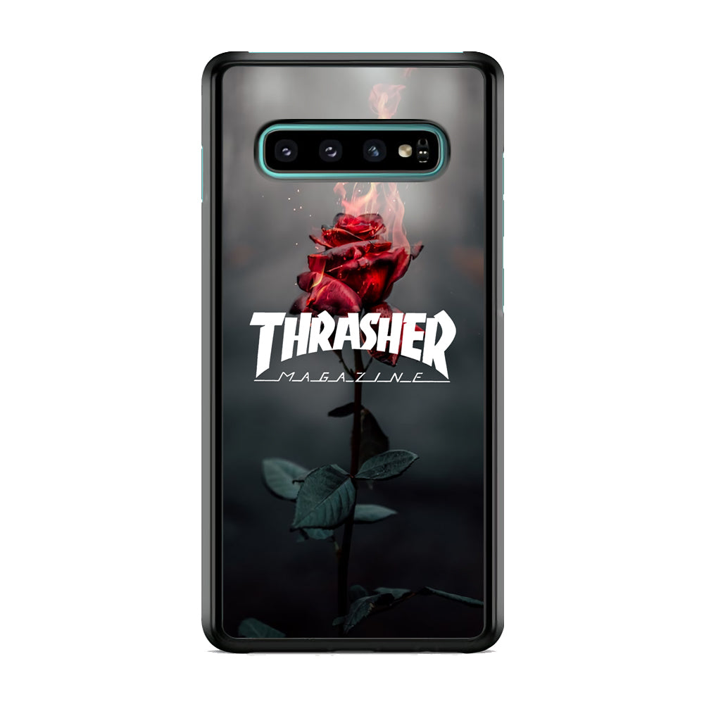Thrasher Rose Flame Samsung Galaxy S10 Plus Case - Carneyforia