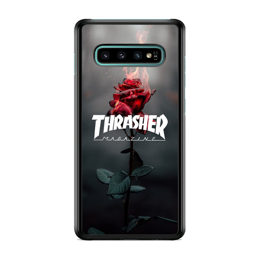 Thrasher Rose Flame Samsung Galaxy S10 Plus Case - Carneyforia