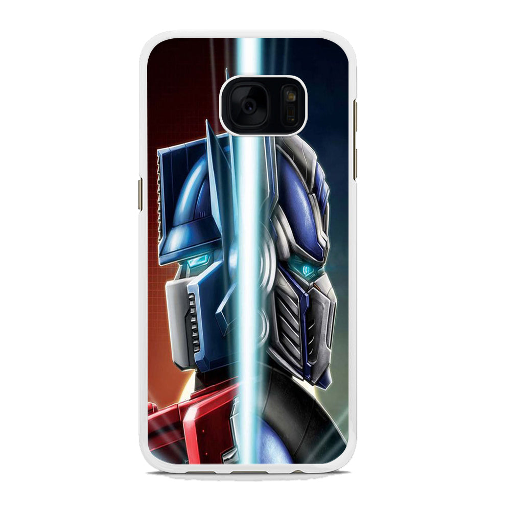 Transformers Optimus Prime Character Samsung Galaxy S7 Case Rubber White (2D Case)