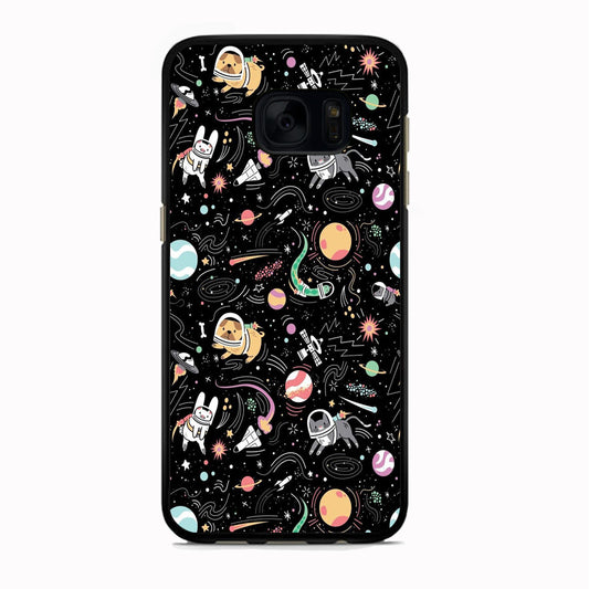 Universe Pets Playing Space Samsung Galaxy S7 Edge Case