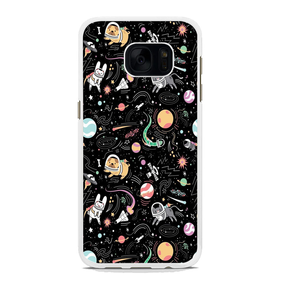 Universe Pets Playing Space Samsung Galaxy S7 Edge Case
