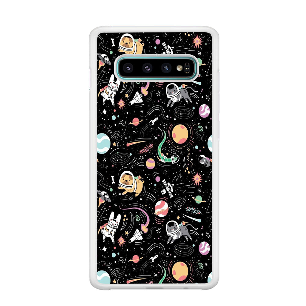 Universe Pets Playing Space Samsung Galaxy S10 Plus Case