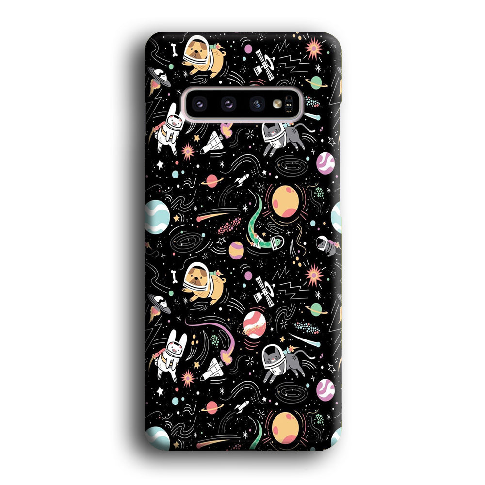 Universe Pets Playing Space Samsung Galaxy S10 Plus Case