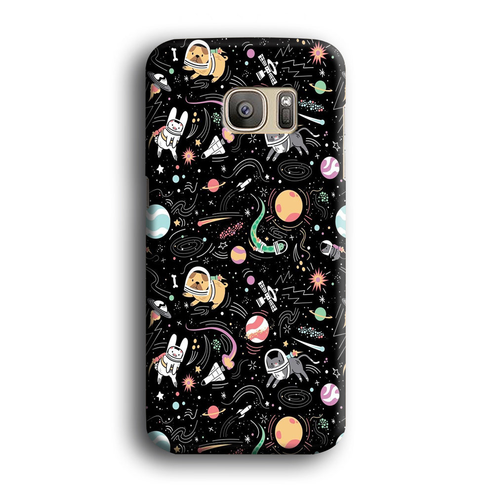 Universe Pets Playing Space Samsung Galaxy S7 Edge Case