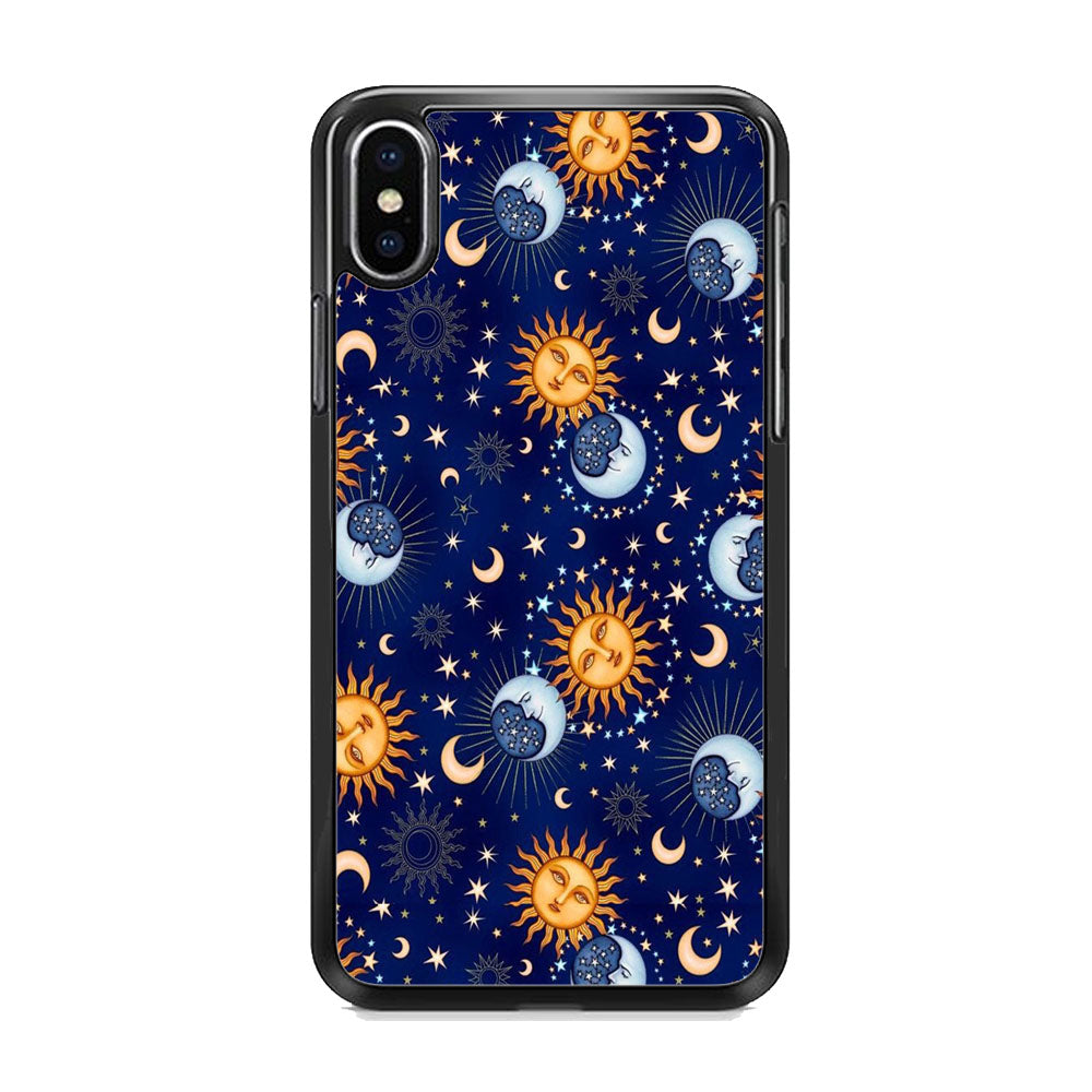 Universe Sun and Moon Face iPhone X Case