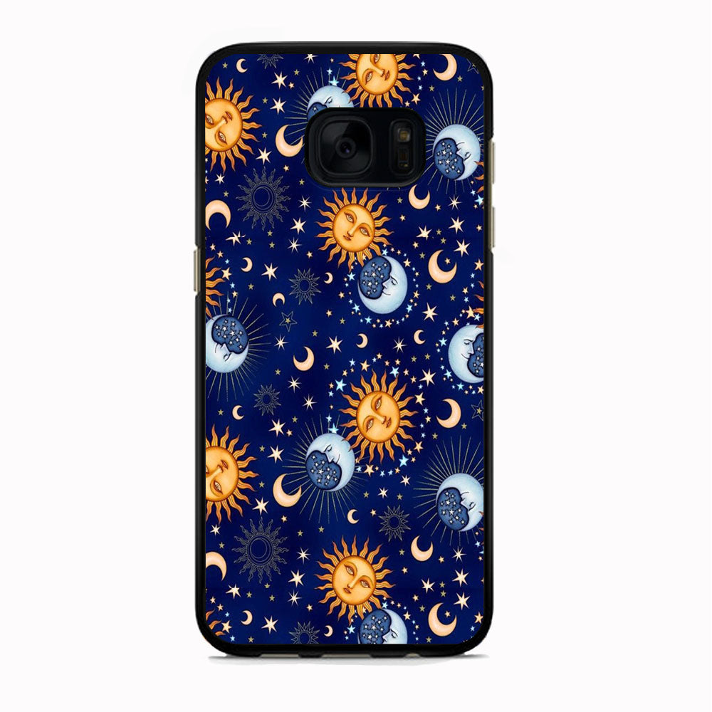 Universe Sun and Moon Face Samsung Galaxy S7 Edge Case