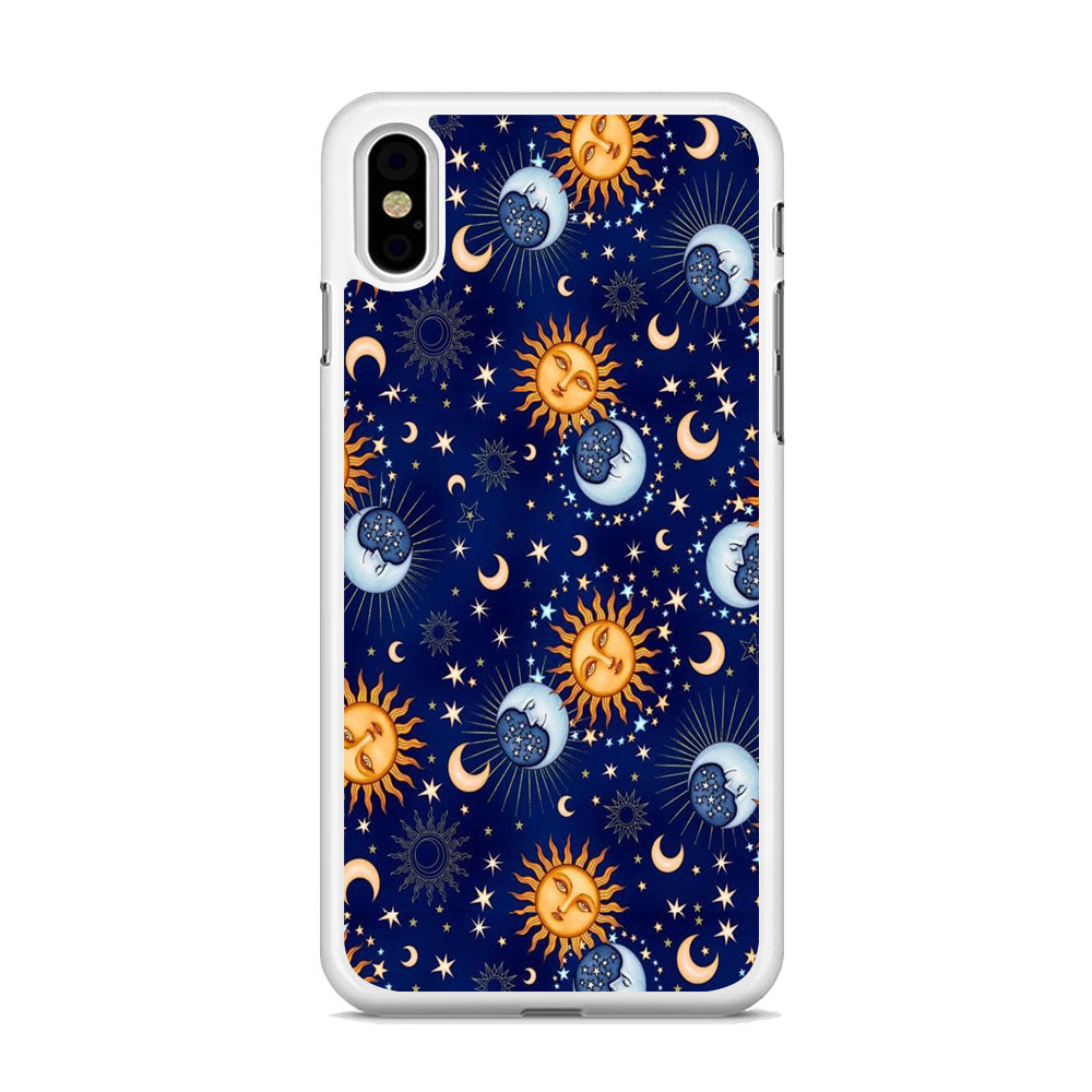 Universe Sun and Moon Face iPhone X Case