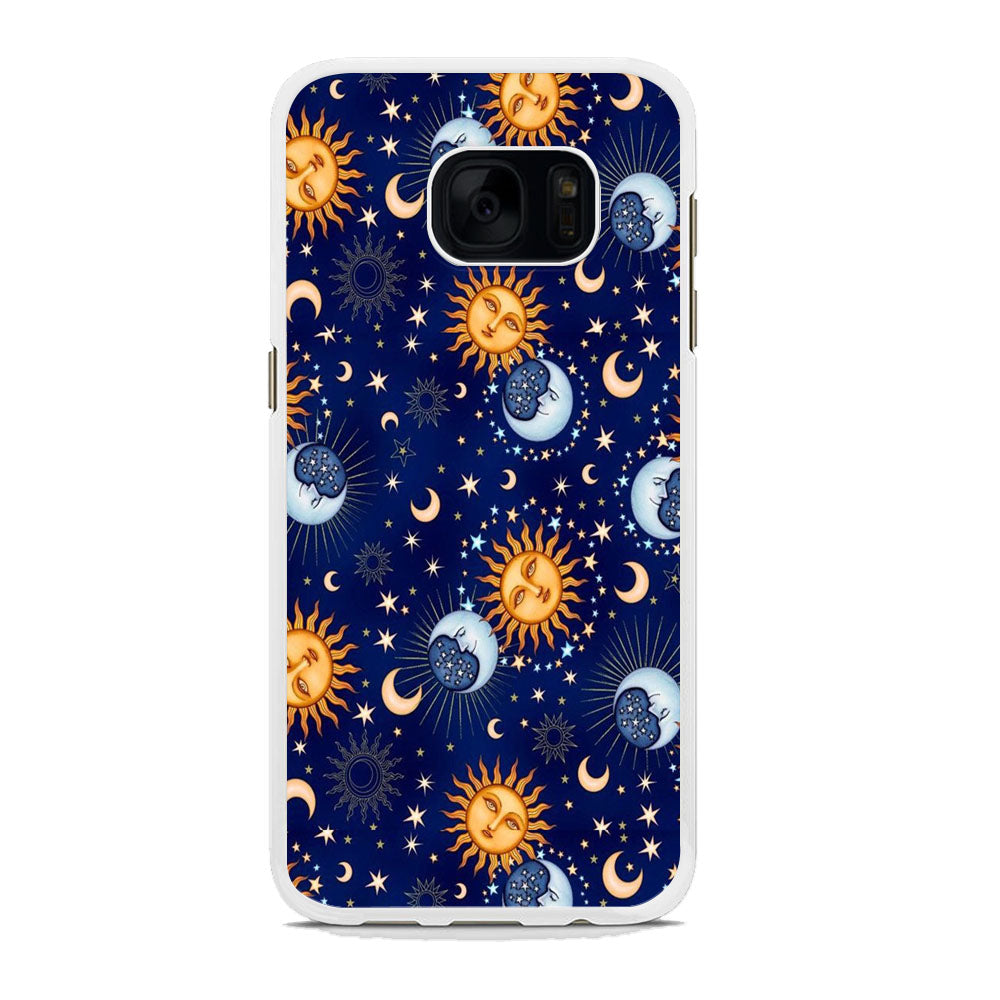 Universe Sun and Moon Face Samsung Galaxy S7 Edge Case
