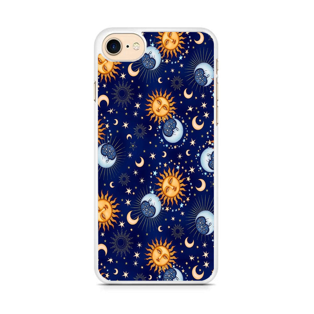 Universe Sun and Moon Face iPhone 7 Case