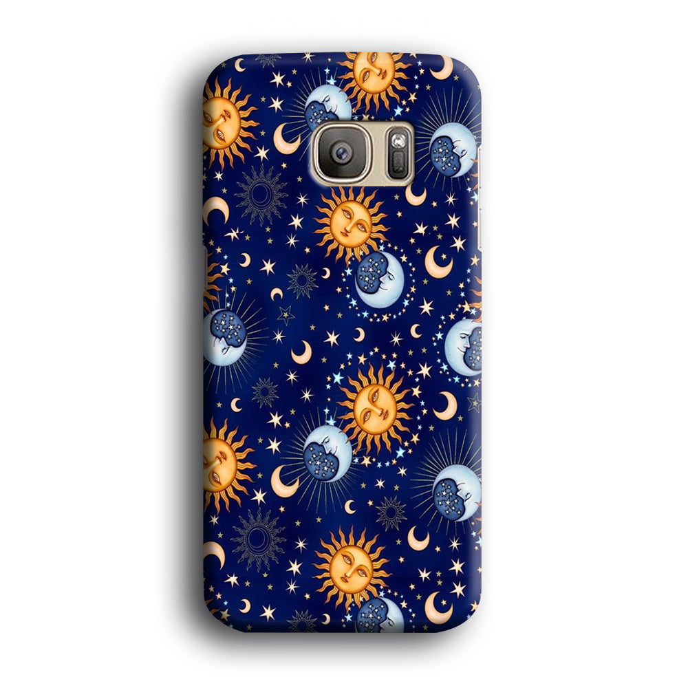 Universe Sun and Moon Face Samsung Galaxy S7 Edge Case