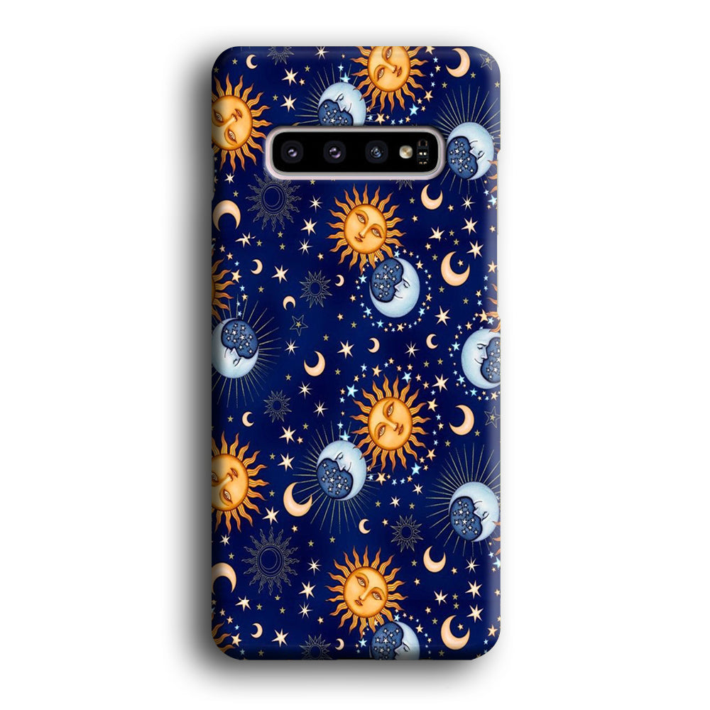 Universe Sun and Moon Face Samsung Galaxy S10 Plus Case