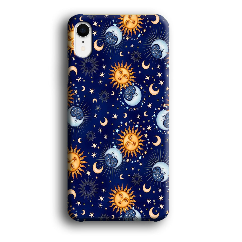 Universe Sun and Moon Face iPhone XR Case