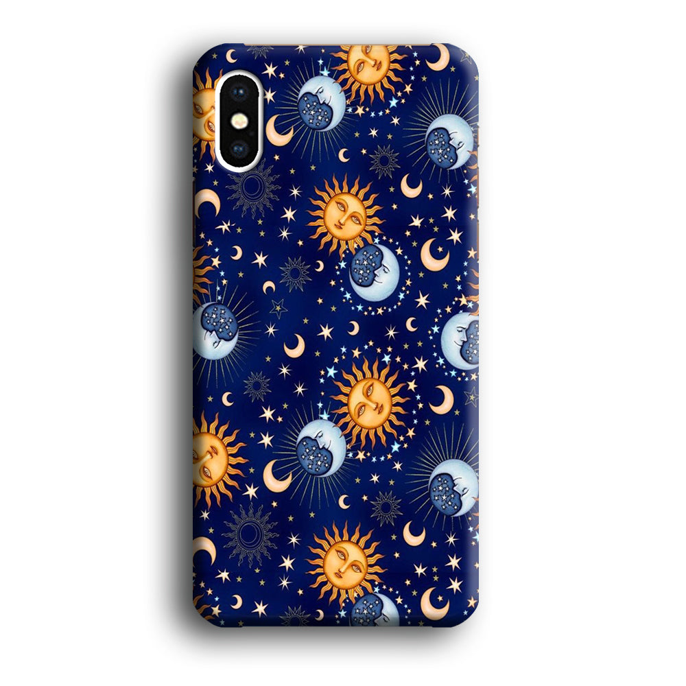 Universe Sun and Moon Face iPhone X Case