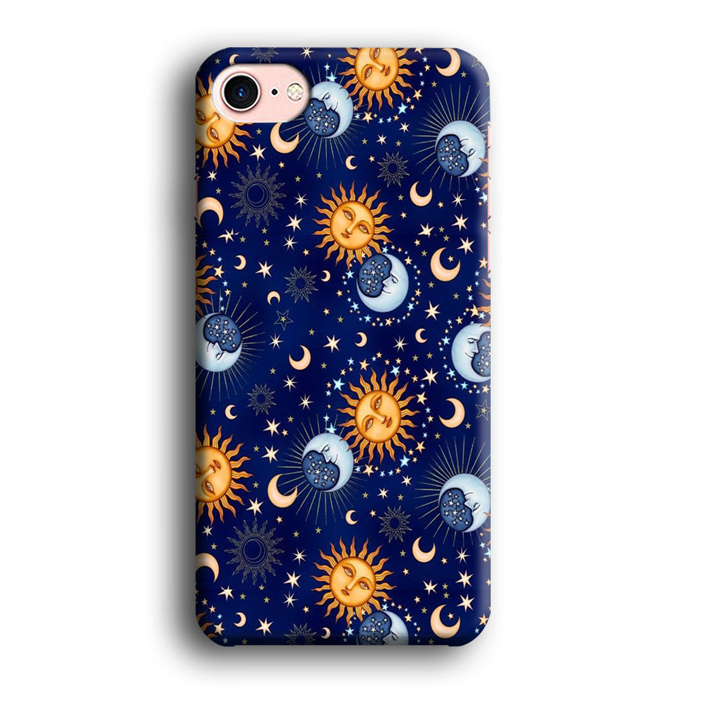 Universe Sun and Moon Face iPhone 7 Case