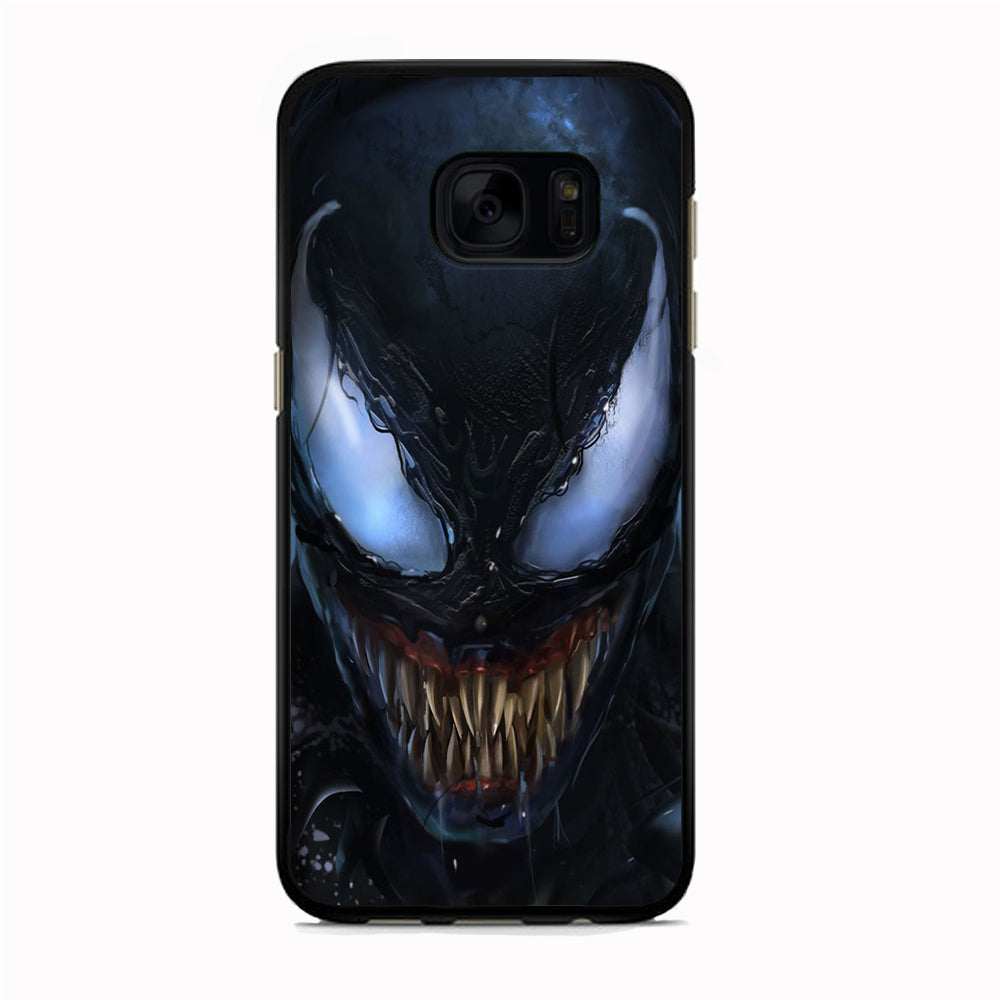 Venom Close Up Samsung Galaxy S7 Case Rubber Black (2D Case)