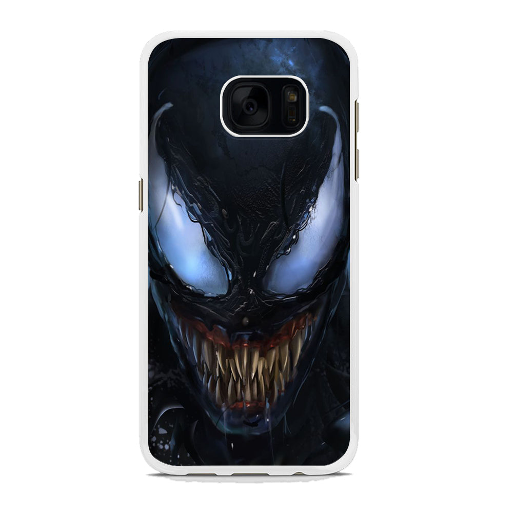 Venom Close Up Samsung Galaxy S7 Case Rubber White (2D Case)