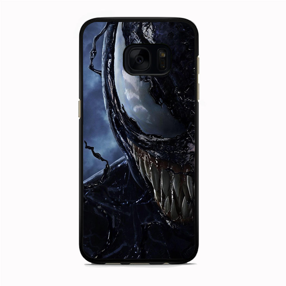 Venom Half Face Samsung Galaxy S7 Case Rubber Black (2D Case)