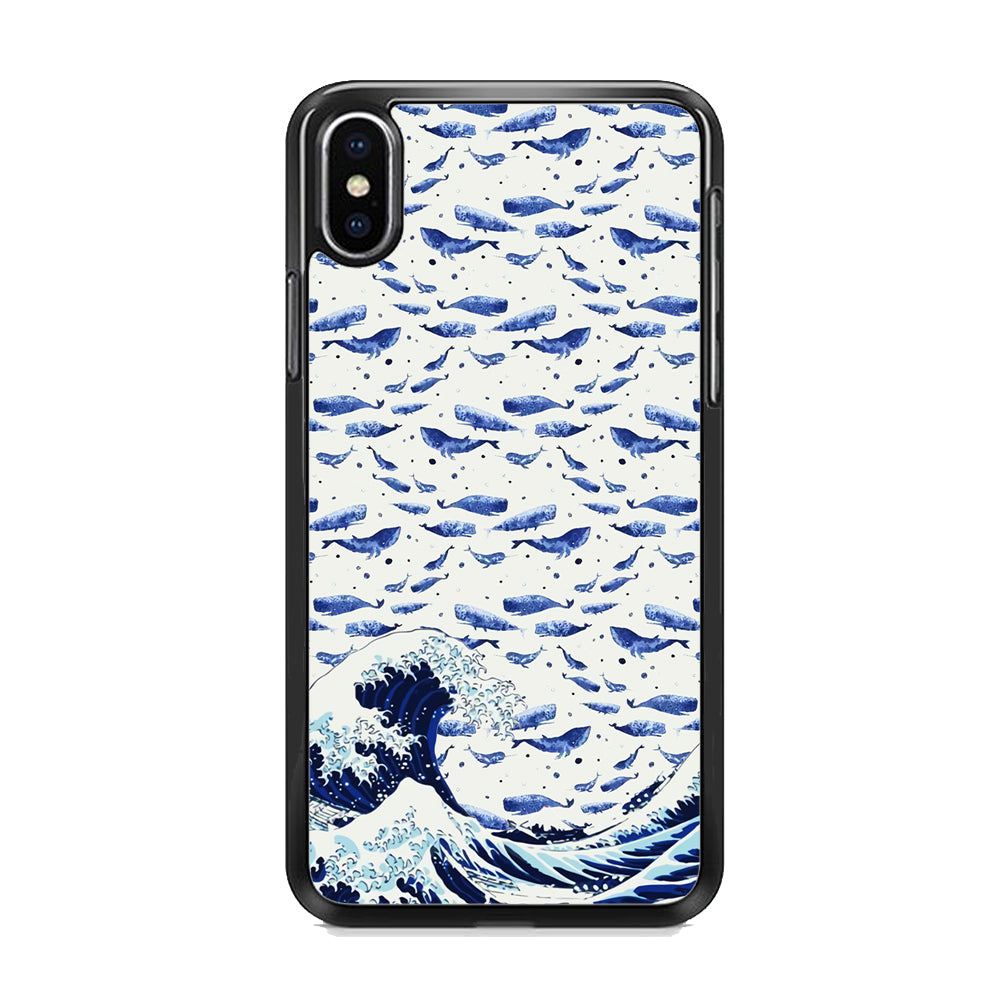 Whale on The Waves iPhone X Case
