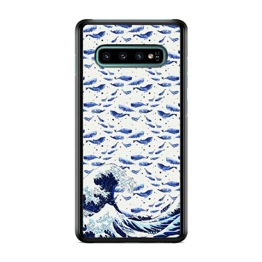 Whale on The Waves Samsung Galaxy S10 Case