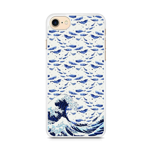 Whale on The Waves iPhone 8 Case
