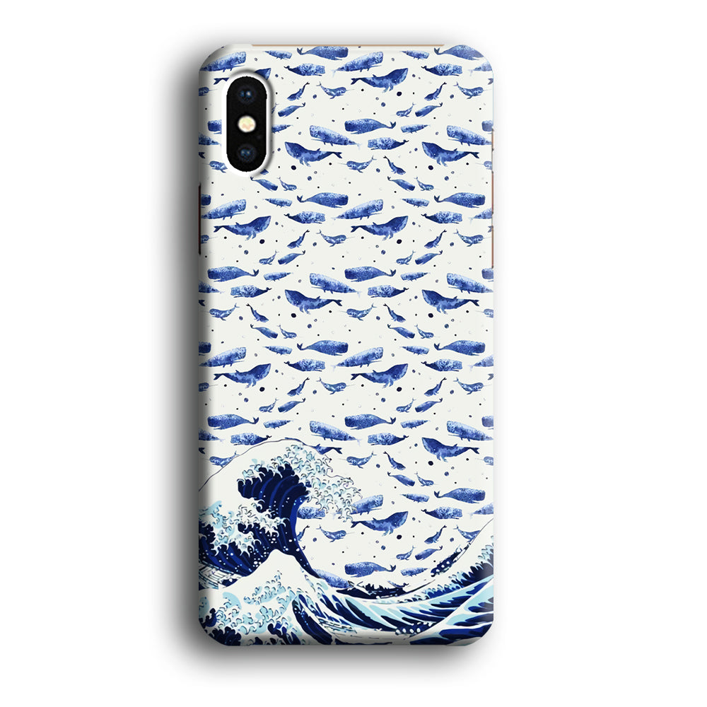 Whale on The Waves iPhone X Case