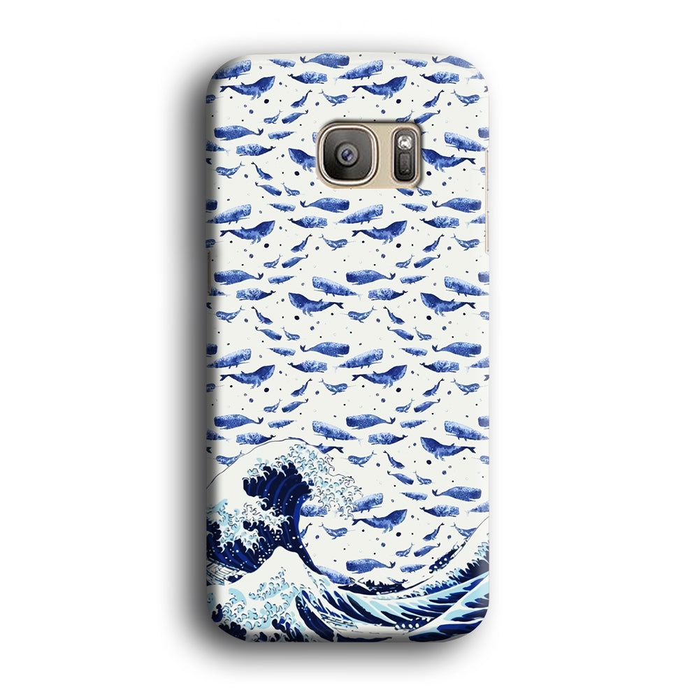 Whale on The Waves Samsung Galaxy S7 Edge Case