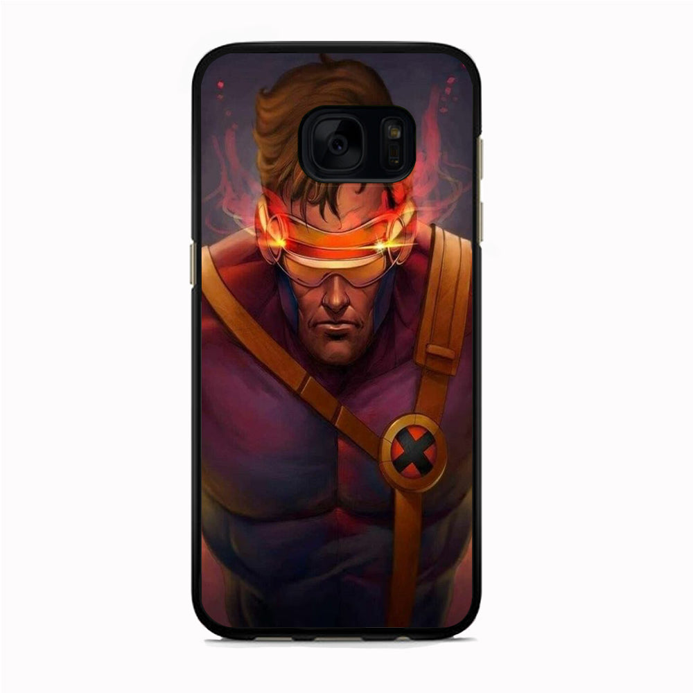X Men Cyclops Comic Samsung Galaxy S7 Case Rubber Black (2D Case)