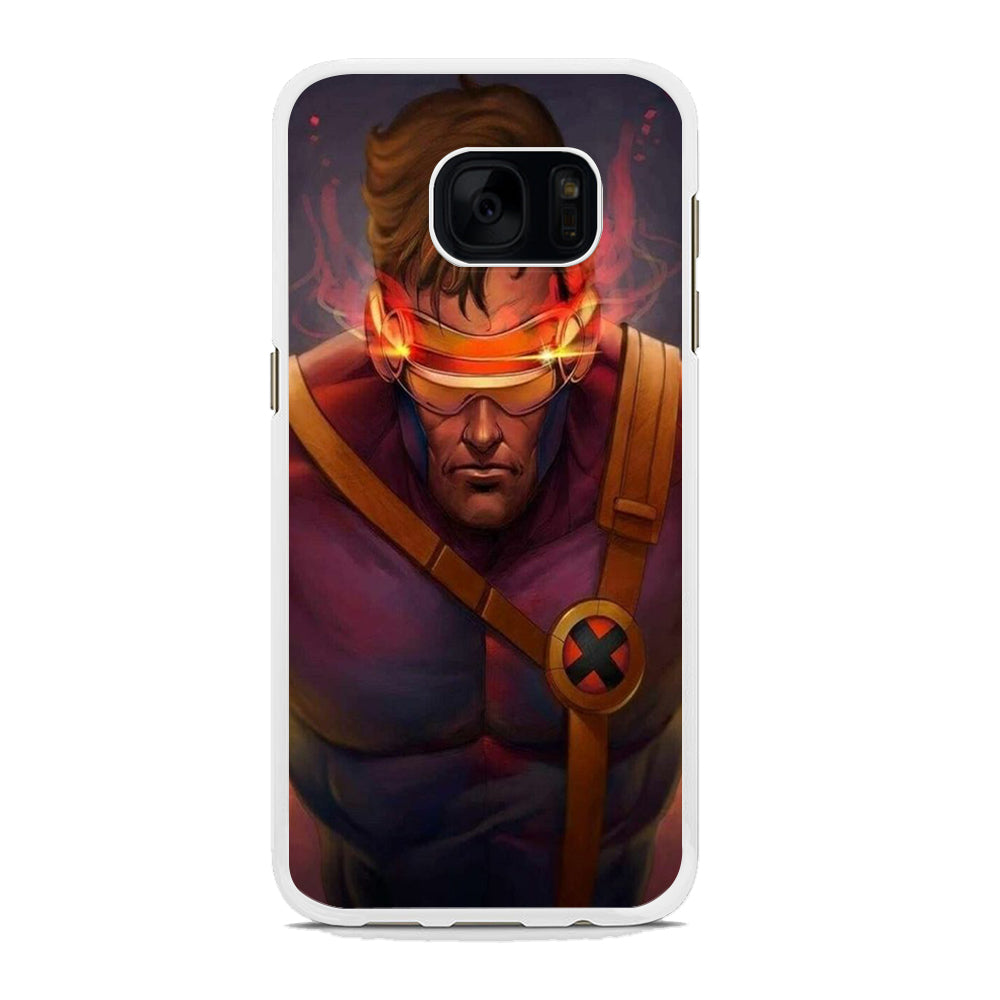 X Men Cyclops Comic Samsung Galaxy S7 Case Rubber White (2D Case)