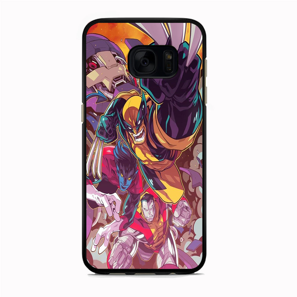 X Men Squad Samsung Galaxy S7 Case Rubber Black (2D Case)