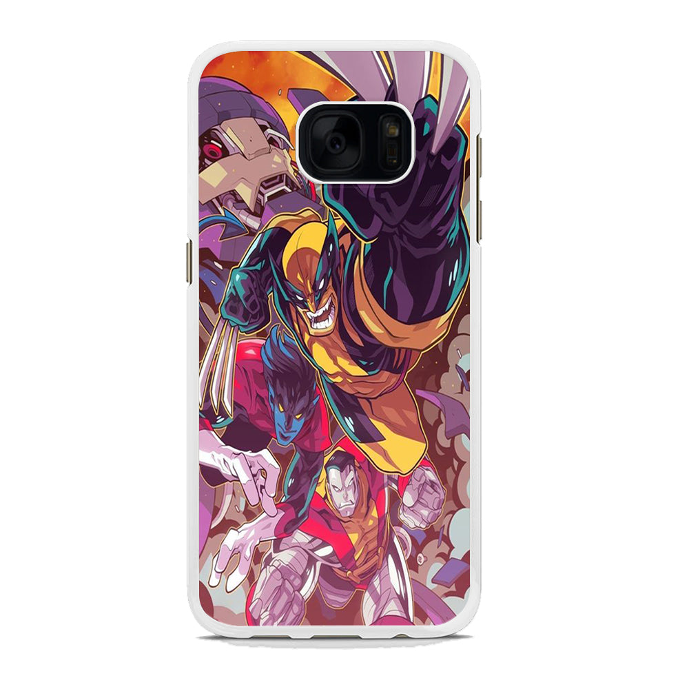 X Men Squad Samsung Galaxy S7 Case Rubber White (2D Case)