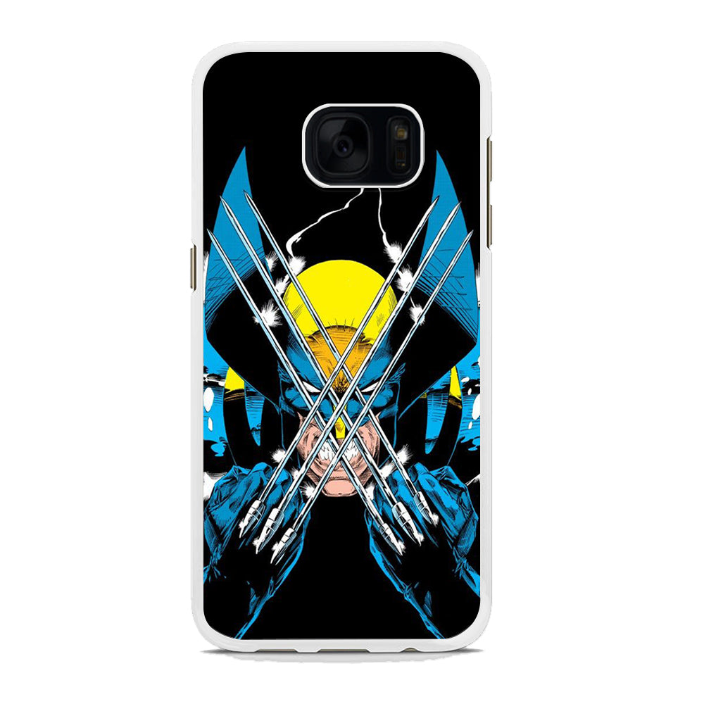 X Men Wolverine Comic Samsung Galaxy S7 Case Rubber White (2D Case)